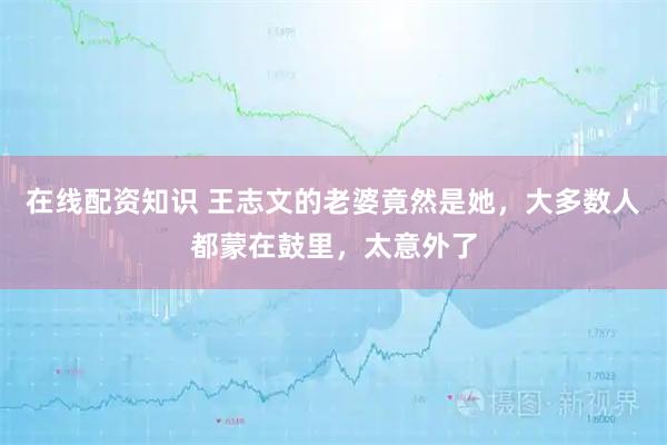 在线配资知识 王志文的老婆竟然是她，大多数人都蒙在鼓里，太意外了